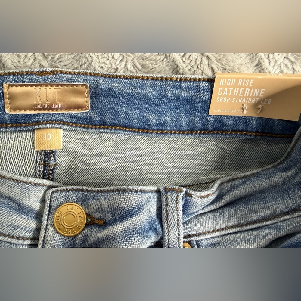 NWT Kut from the Kloth Catherine High Rise Crop Straight Jeans size 10 - Picture 5 of 7